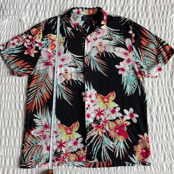 🌟 Unisex No Boundaries 🌺 Hawaiian Floral Button Up Shirt L (42-44) - Picture 4 of 5